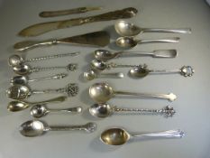 Small quantity of flatware - to include some hallmarked silver and some continental silver - the
