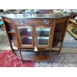Edwardian Mahogany inlaid Credenza with Gilt decoration to the glass panelling