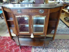 Edwardian Mahogany inlaid Credenza with Gilt decoration to the glass panelling