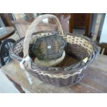 A Large wicker log basket and two others