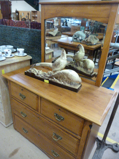 A Satinwood dressing table with mirror over