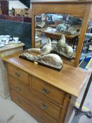 A Satinwood dressing table with mirror over