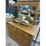 A Satinwood dressing table with mirror over