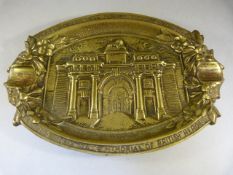 Piece of Trench Art in the form of an Ashtray - Quoting 'Here's Menin Gate Memorial of British