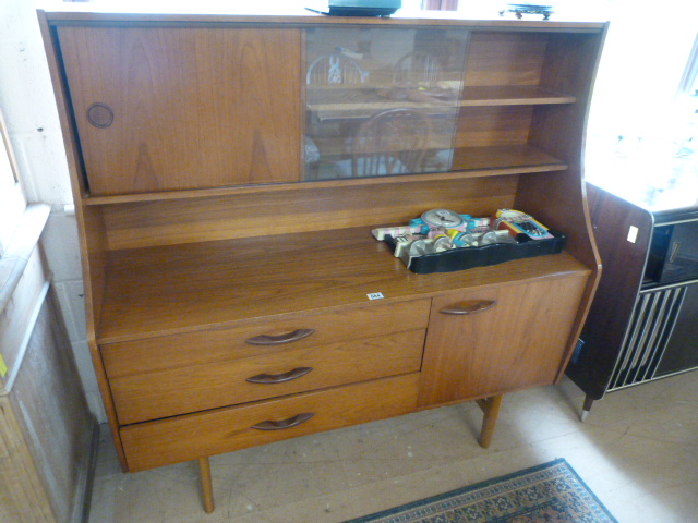 Teak Avalon Sideboard with glass shelving over - Image 2 of 2