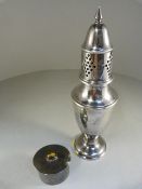 London Hallmarked Silver trinket pot with tigers eye stone to the lid and a silverplated sugar