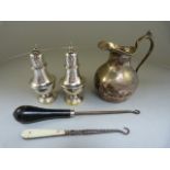 Pair of Hallmarked Sheffield silver sugar shakers by James Dixon and Son Ltd 1892 along with SCM
