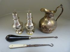 Pair of Hallmarked Sheffield silver sugar shakers by James Dixon and Son Ltd 1892 along with SCM