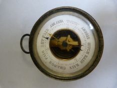 Miniature Aneroid Barometer - circular in metal casing