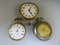 An 8 Day pocket watch by Octava Watch Co. Switzwerland, along with two other pocket watches
