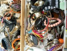Collection of various costume jewellery in 2 boxes