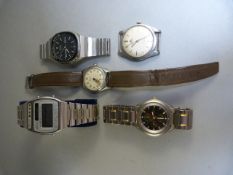 Vintage watches - to include a Stainless Steel Jaeger LeCoultre watch face, not in working order,