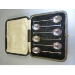 Boxed set of hallmarked silver coffee spoons