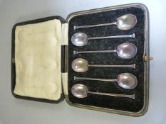 Boxed set of hallmarked silver coffee spoons