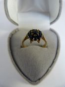9ct Gold and Sapphire cluster ring