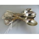 6 Silver kings pattern coffee spoons by Holland Aldwinkle & Slator dated 1909. Each spoon engraved