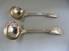 2 Silver kings pattern serving Ladles by Holland Aldwinkle & Slator dated 1909. Each spoon