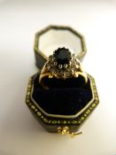 18ct Gold ring with sapphire and Diamonds