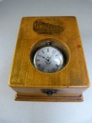 Ladies silver (marked 0.800) continental pocket watch in wooden display box . Engraved to inner case