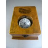 Ladies silver (marked 0.800) continental pocket watch in wooden display box . Engraved to inner case