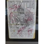 Led Zeppelin signed poster - Poster from 1973 Jacksonville Coliseum May 7th - Signed by all four