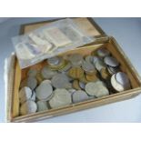 Box containing mainly foreign coins
