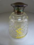 Art Deco style hallmarked silver topped perfume bottle - Birmingham 1923 with original stopper