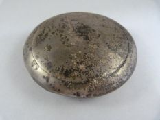 Hallmarked silver Tobacco tin - ovular form with lift lid (lion etching to front)