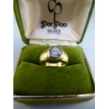 Approx 1.5 to 2ct faux diamond fun ring, size J UK, 4 5/8 USA