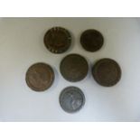 Six George III 1797 cartwheel pennys