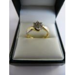 18ct two-tone yellow and white gold 7 diamond cluster ring (approx 0.05pt stones) guaranteed 0.