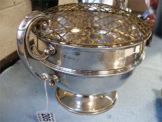 Silver trophy style two handled rose bowl by William Hutton & Sons Ltd hallmarked Birmingham 1908.