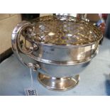 Silver trophy style two handled rose bowl by William Hutton & Sons Ltd hallmarked Birmingham 1908.