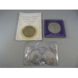 Two commonwealth Games coins, a Queen Elizabeth II 60th birthday coin and a Queen Elizabeth, the