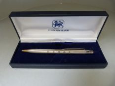 Boxed Diamond Jubilee hallmarked silver pen total weight 24.4g