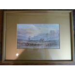 J. W. Ferguson. Watercolour of a coastal scene including horse and cart. signed lower left.