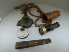 A surveying Telemeter by J H Steward no 471 in leather carry case, along with one other piece by the