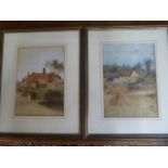 LEOPOLD RIVERS (1850-1905) - a pair of watercolours studying countryside buildings and scenes.