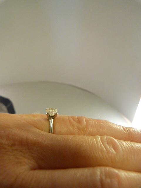 14K white gold Solitaire diamond ring. The Milky stone measures approx 5.9mm in diameter (approx - Image 5 of 16