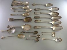 Twenty six 26 assorted silver spoons approx. 300g Hallmarked silver spoons - A pair of teaspoons