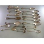 Twenty six 26 assorted silver spoons approx. 300g Hallmarked silver spoons - A pair of teaspoons