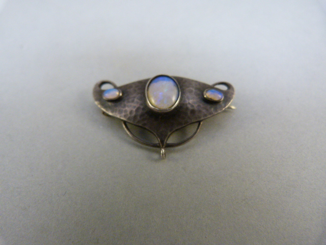 Silver (950) Murrle Bennett & Co Art Nouveau brooch (with early MBO marks). Approx 1910 with 3 water
