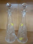 Pair of Cut Glass crystal decanters