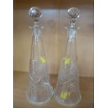 Pair of Cut Glass crystal decanters