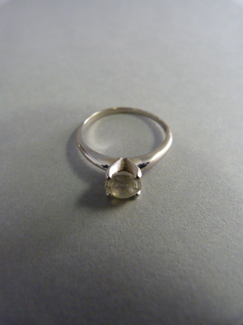 14K white gold Solitaire diamond ring. The Milky stone measures approx 5.9mm in diameter (approx - Image 11 of 16