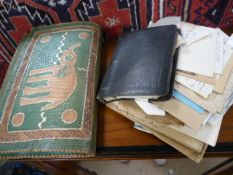 Indian Leather wallet containing military and other empehmera