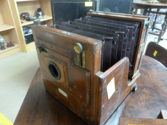 Meagher mahogany wetplate tailboard camera, 8 x 8inch. All bolts appear to be present. comes with - Image 5 of 10