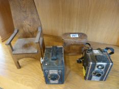 Conway Camera and one other along with an Appretice piece hallchair and a pair of binoculars