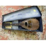 Italian Mandolin in case Ermenegildo Ferrari with mother of pearl inlaid fretboard and Tortoise