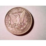 AMERICA, SILVER 'MORGAN' DOLLAR, 1893 CC. Head left, eagle on reverse